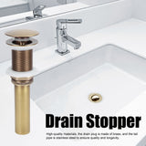 Brass Popup Drain Stopper Bathroom Basin Sink Draining Without Overflow AccessoryAntique Big Bouncing Without Hole