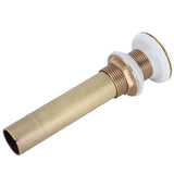 Brass Basin Sink Drain without Overflow Kitchen Bathroom Draining Stopper Accessorieswithout Hole