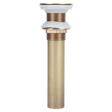 Brass Basin Sink Drain without Overflow Kitchen Bathroom Draining Stopper Accessorieswithout Hole