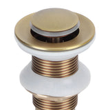 Brass Basin Sink Drain without Overflow Kitchen Bathroom Draining Stopper Accessorieswithout Hole