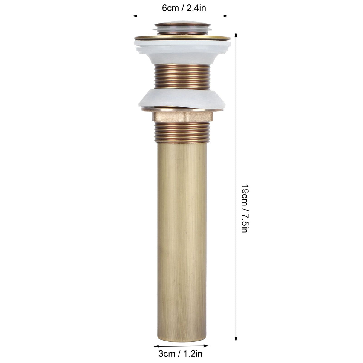 Brass Basin Sink Drain without Overflow Kitchen Bathroom Draining Stopper Accessorieswithout Hole