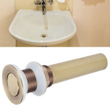 Sink Drain NonOverflow AntiClog Bathroom Wash Basin Drainer Stopper Accessory Antique(Flap without Hole )