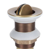 Sink Drain NonOverflow AntiClog Bathroom Wash Basin Drainer Stopper Accessory Antique(Flap without Hole )