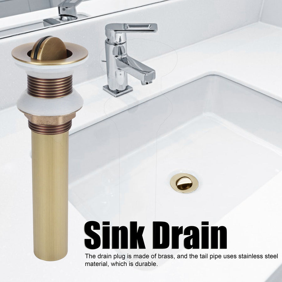 Sink Drain NonOverflow AntiClog Bathroom Wash Basin Drainer Stopper Accessory Antique(Flap without Hole )