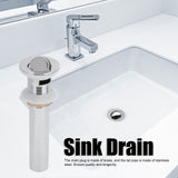 Bathroom Sink Drain Anti Clog Basin Popup Bounce Draining Stopper with Protective CoverWith Overflow Hole