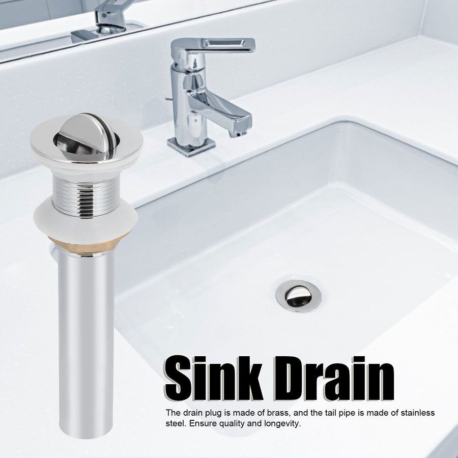 Bathroom Sink Drain Anti Clog Basin Popup Bounce Draining Stopper with Protective CoverWithout Overflow Hole