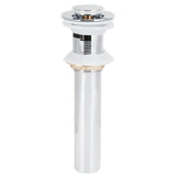 Basin Drain Sink Drain Stopper Electroplating Popup Drainer NonOverflow Bathroom Hardware(Electroplating Popup with Hole )