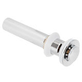 Basin Drain Sink Drain Stopper Electroplating Popup Drainer NonOverflow Bathroom Hardware(Electroplating Popup with Hole ) - Top-Down View