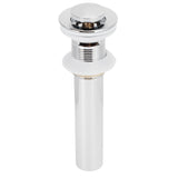 Basin Drain Sink Drain Stopper Electroplating Popup Drainer NonOverflow Bathroom Hardware(Electroplating Popup with Hole ) - Rear View
