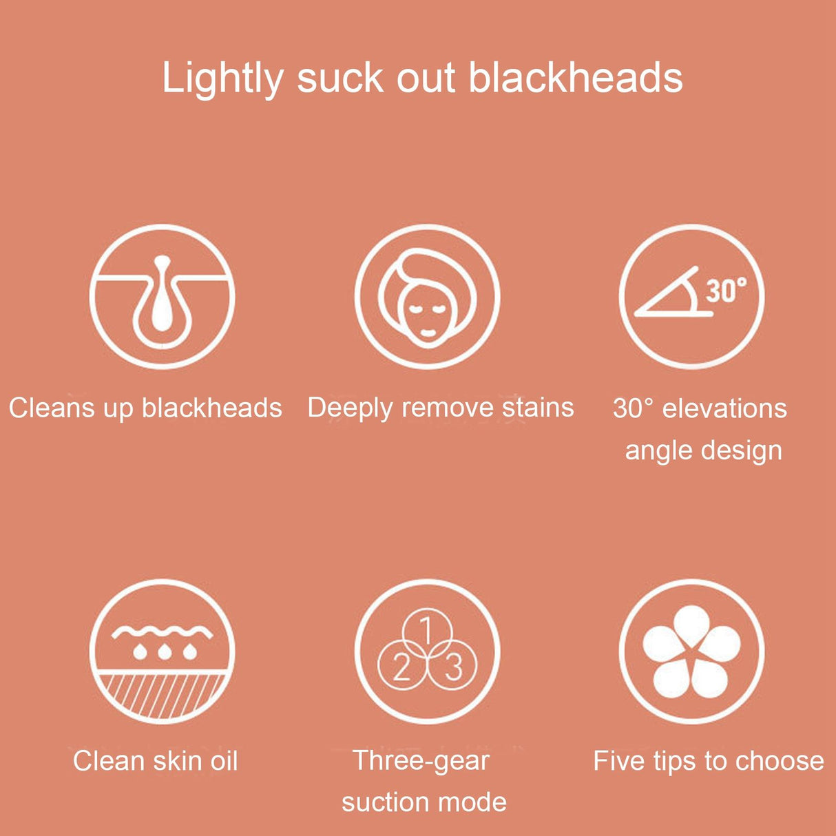 USB Charging Electric Blackhead Removal Machine Vacuum Suction Face Pore CleanerWhite
