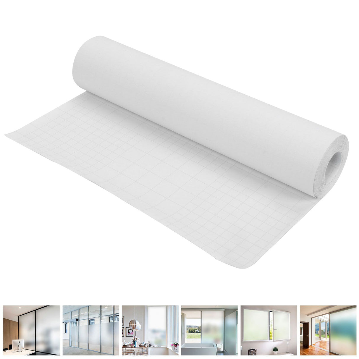Frosted Window Film Reusable Waterproof Anti UV Window Film for Office Bathroom10m / 32.8ft x 30cm / 11.8in