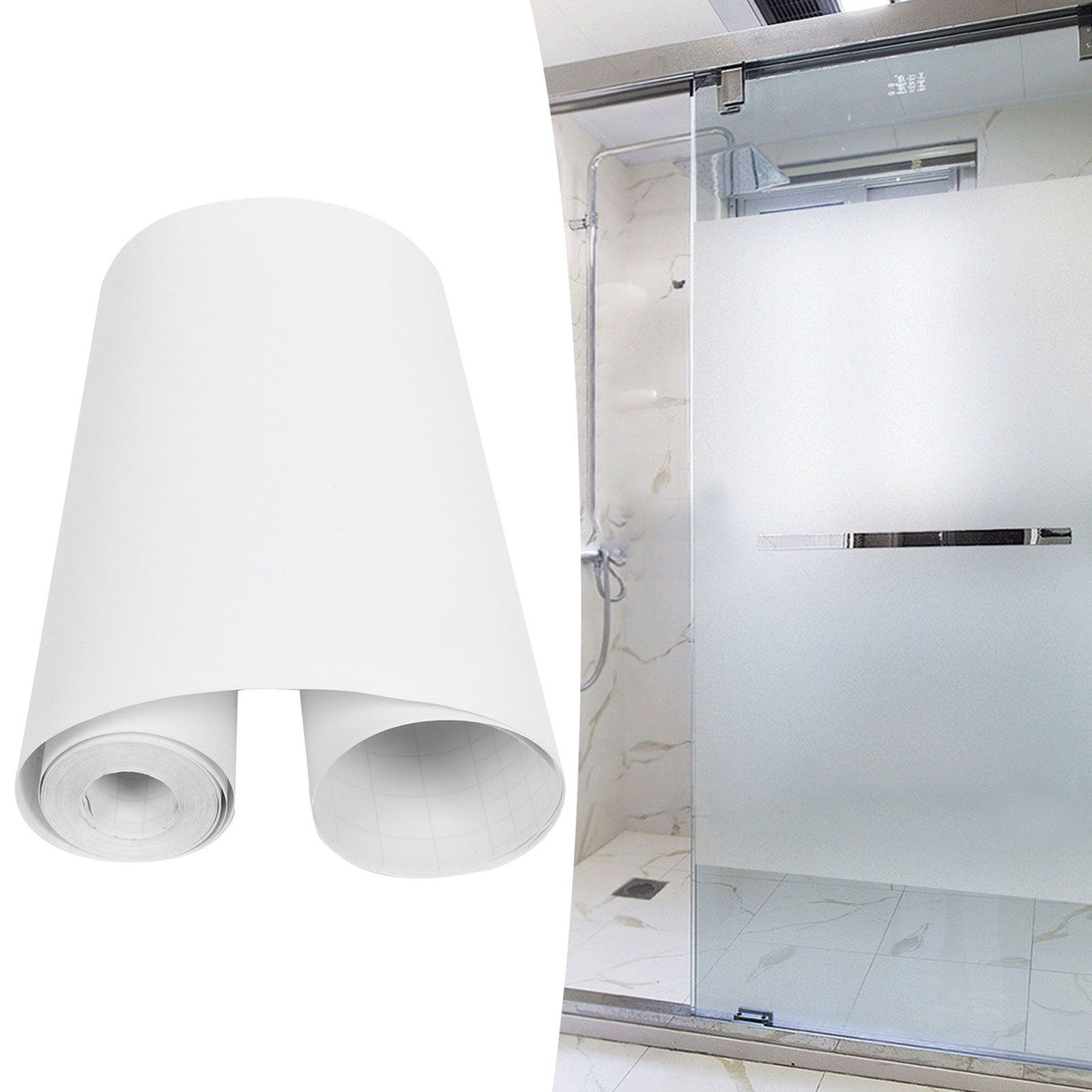 Frosted Window Film Reusable Waterproof Anti UV Window Film for Office Bathroom10m / 32.8ft x 30cm / 11.8in
