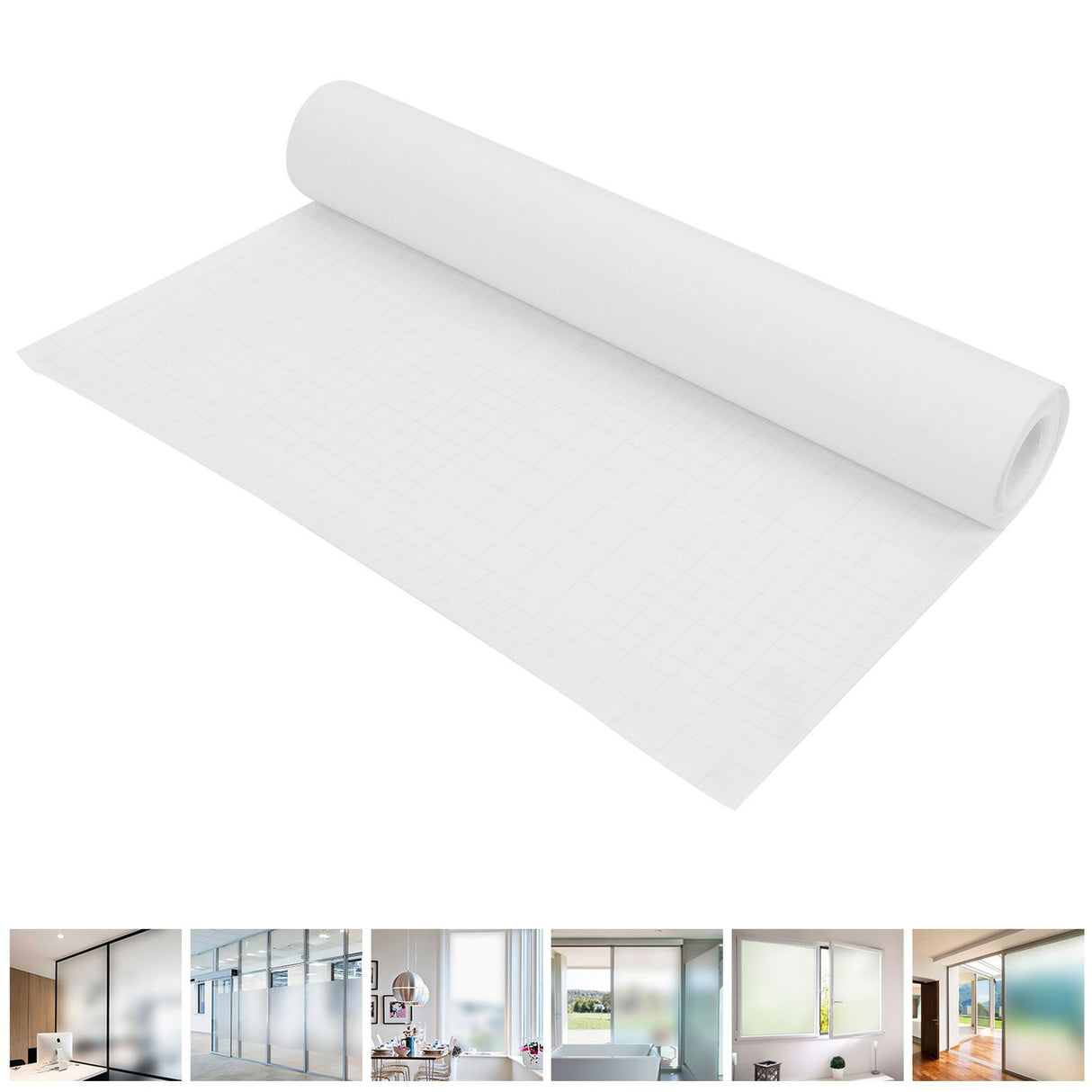 Frosted Window Film Reusable Waterproof Anti UV Window Film for Office Bathroom10m / 32.8ft x 40cm / 15.7in