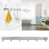 6-Hooks Bathroom Towel Hanger Kitchen Stainless Steel Hook Frame Storage Rack Organizer