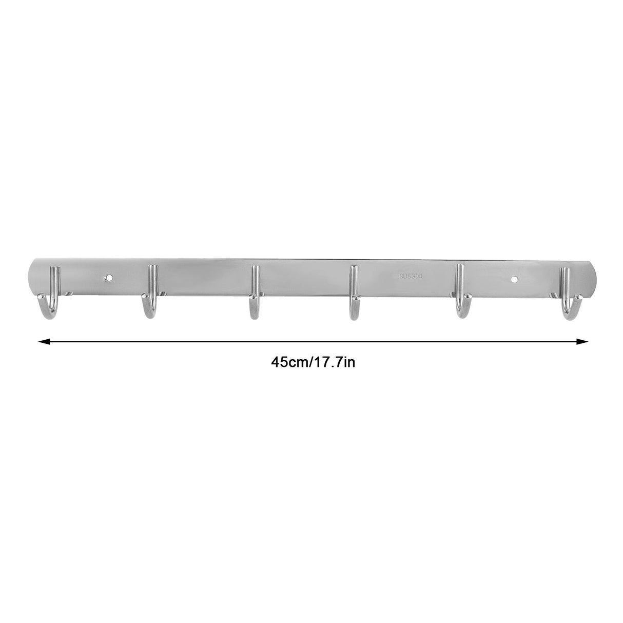 6-Hooks Bathroom Towel Hanger Kitchen Stainless Steel Hook Frame Storage Rack Organizer