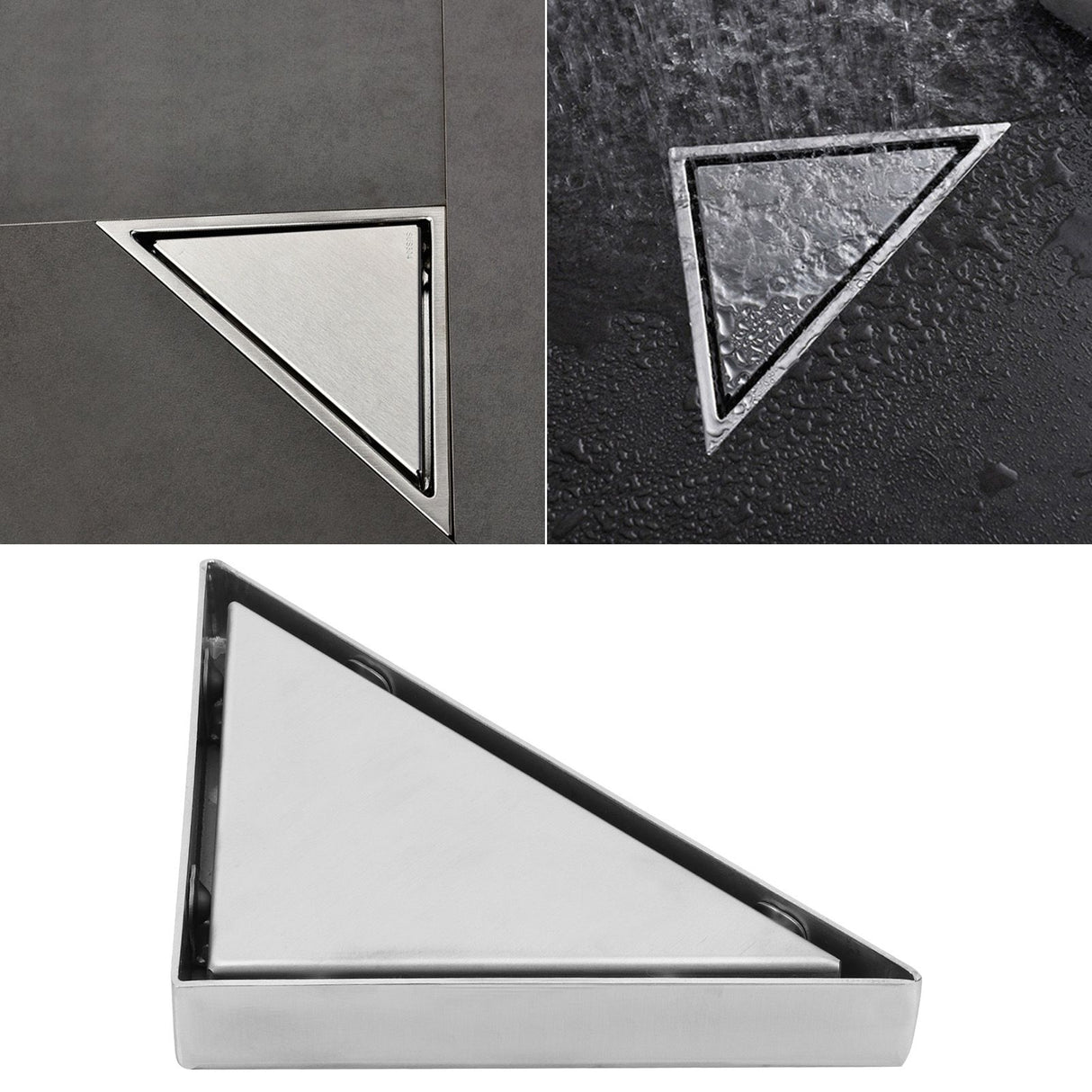 Floor Drain Set 304 Stainless Steel Triangular Corner Drain for Shower Room Bathroom