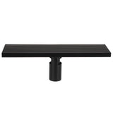 Linear Shower Floor Drain with Removable Cover 304 Stainless Steel Matte Black 30cm - Front View