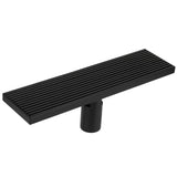 Linear Shower Floor Drain with Removable Cover 304 Stainless Steel Matte Black 30cm