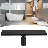 Linear Shower Floor Drain with Removable Cover 304 Stainless Steel Matte Black 30cm - Extra Image