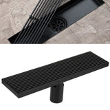 Linear Shower Floor Drain with Removable Cover 304 Stainless Steel Matte Black 30cm