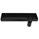 30cm Floor Drain 304 Stainless Steel Matte Black Linear Floor Concealed Drainer with Removable Cover - Rear View