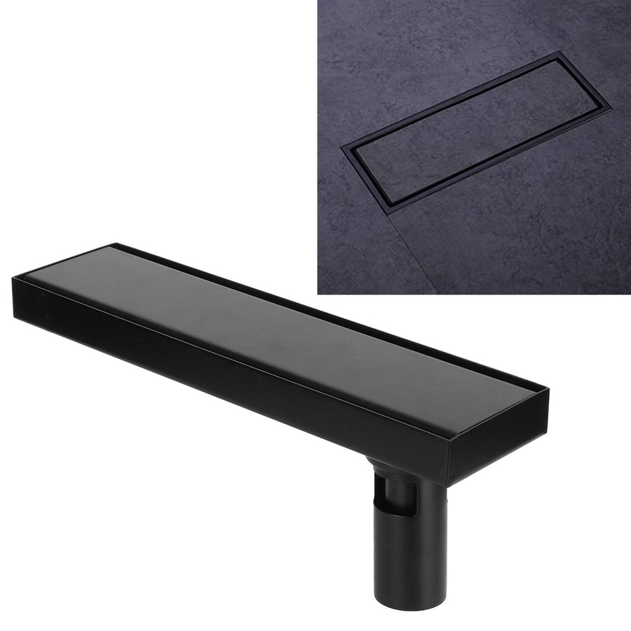 30cm Floor Drain 304 Stainless Steel Matte Black Linear Floor Concealed Drainer with Removable Cover
