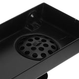 30cm Floor Drain 304 Stainless Steel Matte Black Linear Floor Concealed Drainer with Removable Cover