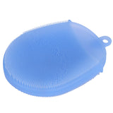 Silicone Dishwashing Brush Bath Body Face Cleansing Brush Kitchen Bathroom Cleaning ToolsBlue