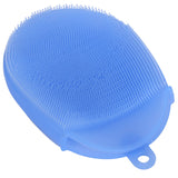 Silicone Dishwashing Brush Bath Body Face Cleansing Brush Kitchen Bathroom Cleaning ToolsBlue