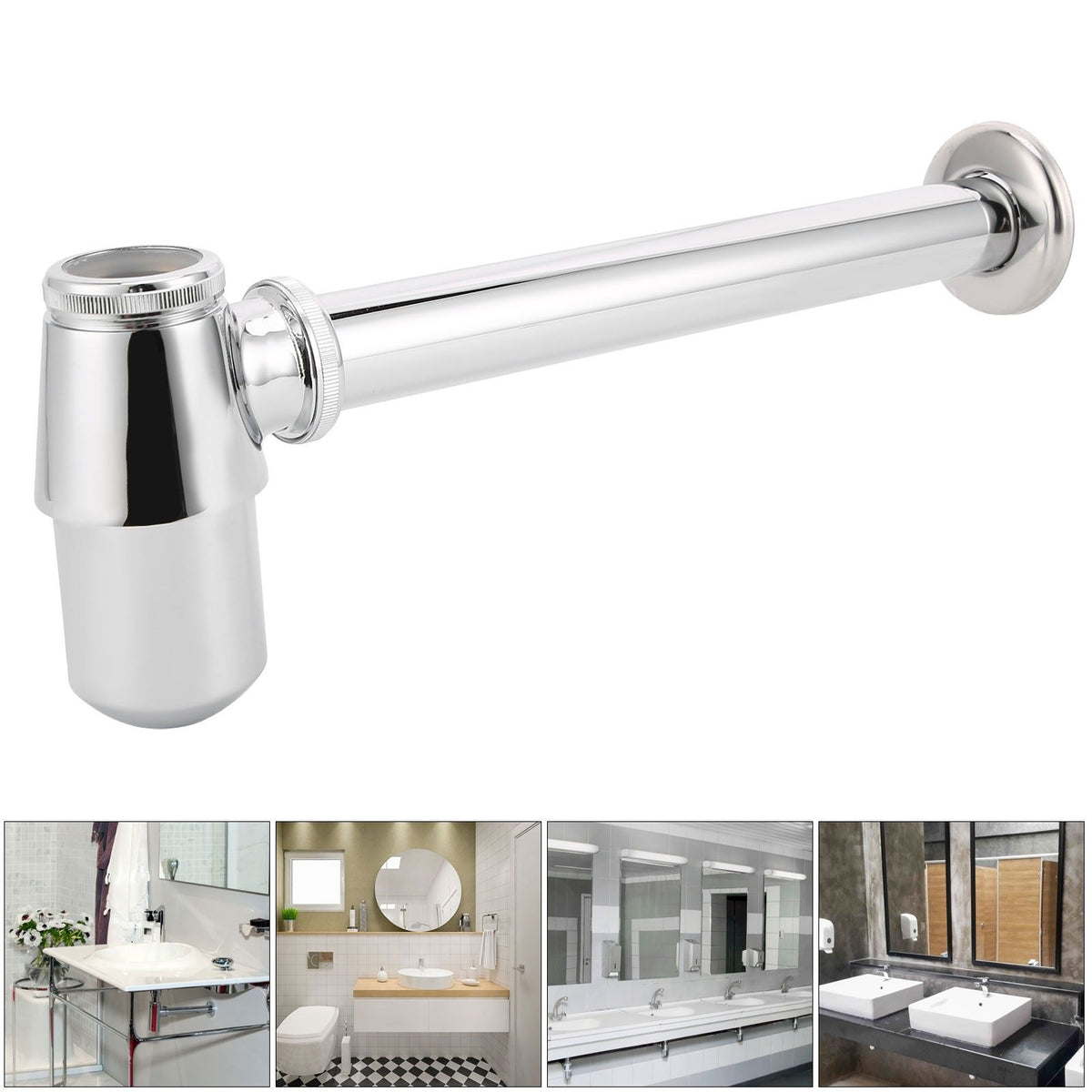 Bathroom Sink Basin Waste Pipe Copper Sink Pipe Trap Drain Kit for Kitchen Accessories