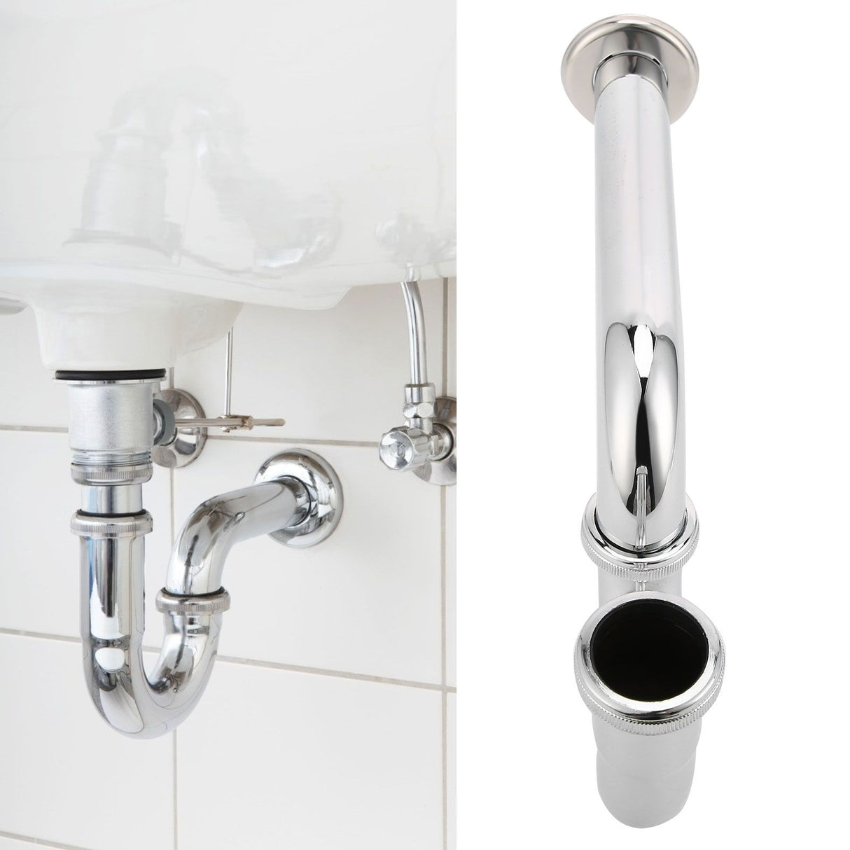 Sink Siphon Trap Waste Drain Valve Kit Washbasin Syphon Draining Pipe Plumbing Equipment