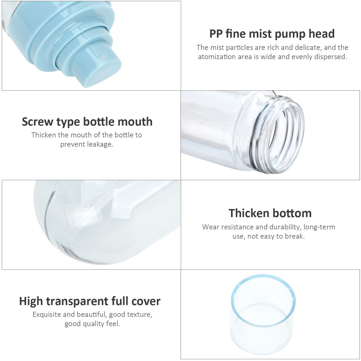 50ml Empty Travel Spray Bottle Portable Refillable Pump Cosmetic Spray Bottle Makeup Container