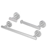 Stainless Steel Towel Rack Smoother Edges Orderly Storage Rust Proof Bathroom Towel Shelf for Wardrobe Kitchen BedroomSilver Three Piece Set - Side View