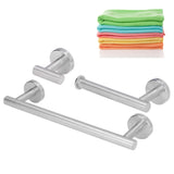 Stainless Steel Towel Rack Smoother Edges Orderly Storage Rust Proof Bathroom Towel Shelf for Wardrobe Kitchen BedroomSilver Three Piece Set - Extra Image