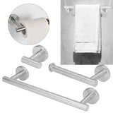 Stainless Steel Towel Rack Smoother Edges Orderly Storage Rust Proof Bathroom Towel Shelf for Wardrobe Kitchen BedroomSilver Three Piece Set - Extra Image