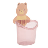 Wall Mounted Bathroom Toothbrush Holder Toothpaste Storage Box Home Storage RackPink - Side View