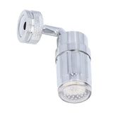 Water Faucet Fashion LED Tricolor Temperature Control Faucet for Bathroom Kitchen 3/4in External Teeth - Side View