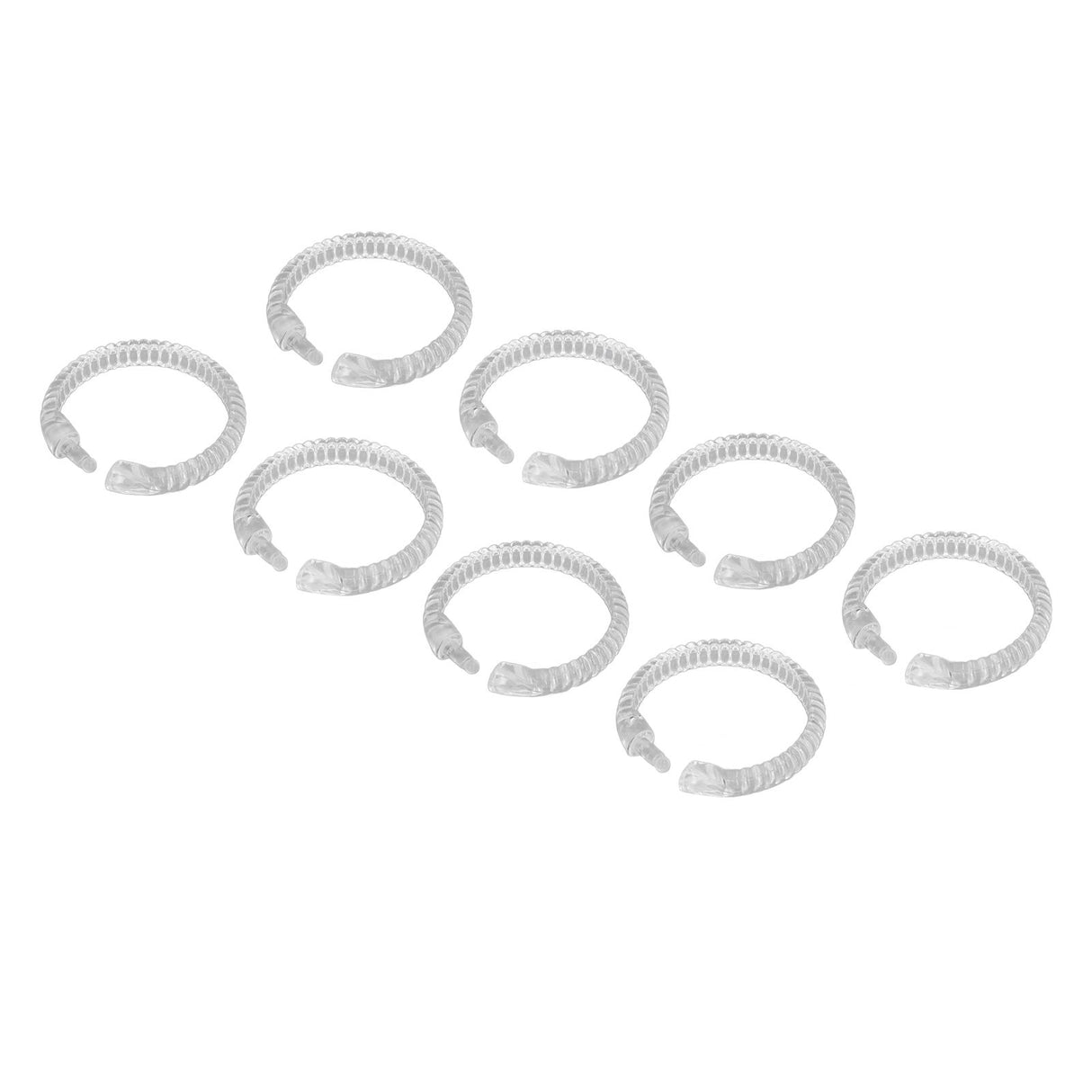 24Pcs Curtain Rings ABS Transparent O Shape Shower Curtain Hooks for Bathroom Shower Rod