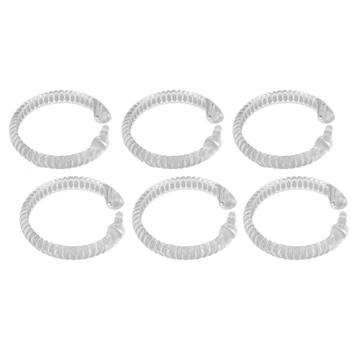 24Pcs Curtain Rings ABS Transparent O Shape Shower Curtain Hooks for Bathroom Shower Rod