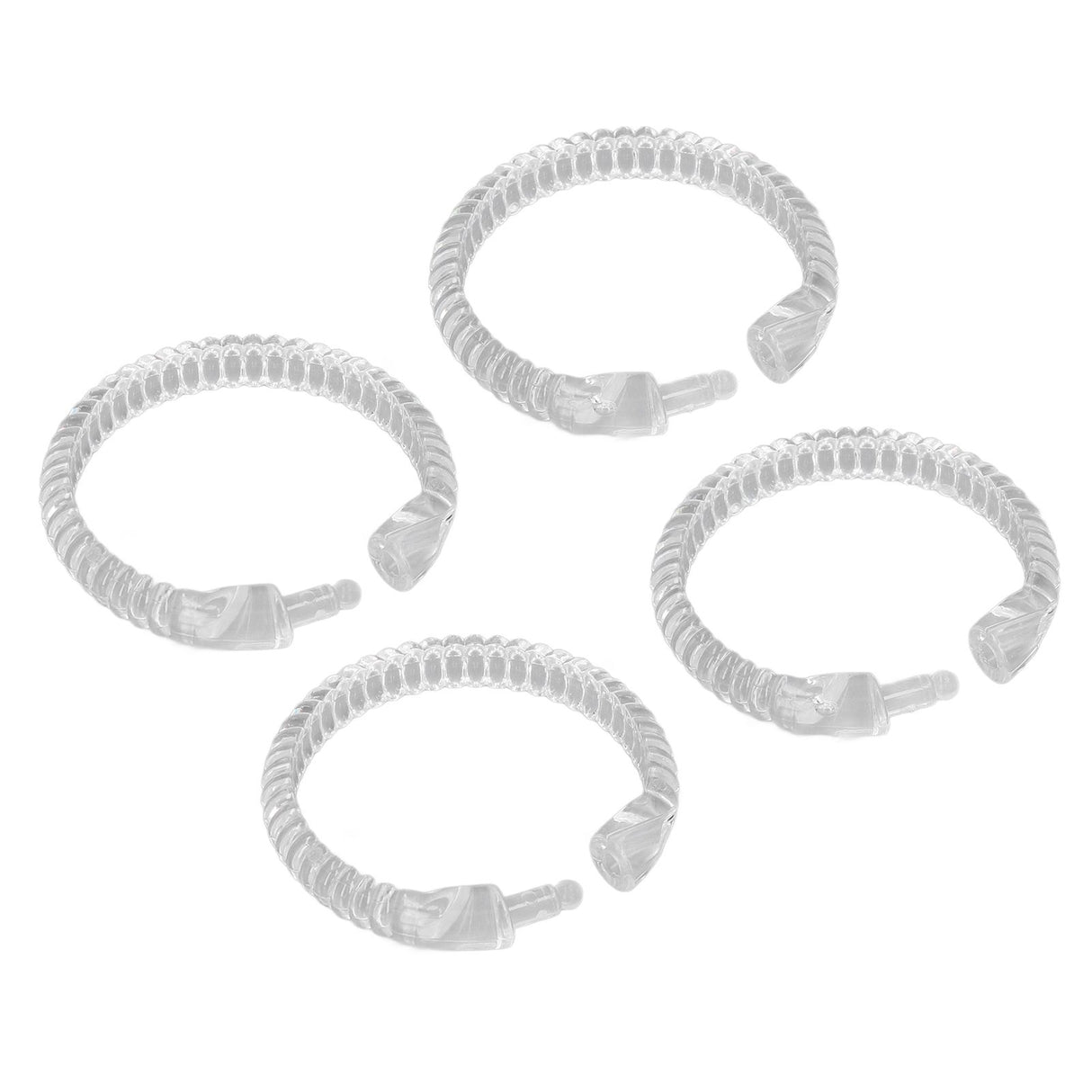 24Pcs Curtain Rings ABS Transparent O Shape Shower Curtain Hooks for Bathroom Shower Rod