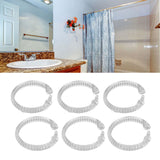 24Pcs Curtain Rings ABS Transparent O Shape Shower Curtain Hooks for Bathroom Shower Rod - Extra Image