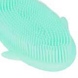 Baby Bath Brush Cartoon Whale Shape Silicone Soft Hair Baby Bath Shampoo Massage Cleaning Shower Brush Kids Bath Toys Green