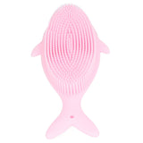 Baby Bath Brush Cartoon Whale Shape Silicone Soft Hair Baby Bath Shampoo Massage Cleaning Shower Brush Kids Bath Toys Pink - Top-Down View