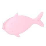 Baby Bath Brush Cartoon Whale Shape Silicone Soft Hair Baby Bath Shampoo Massage Cleaning Shower Brush Kids Bath Toys Pink - 45-Degree Angle