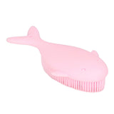 Baby Bath Brush Cartoon Whale Shape Silicone Soft Hair Baby Bath Shampoo Massage Cleaning Shower Brush Kids Bath Toys Pink