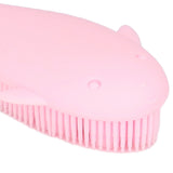 Baby Bath Brush Cartoon Whale Shape Silicone Soft Hair Baby Bath Shampoo Massage Cleaning Shower Brush Kids Bath Toys Pink