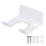Wall Mounted Hair Dryer Holder Stainless Steel Hair Blow Dryer Rack for Home Washroom Bathroom White
