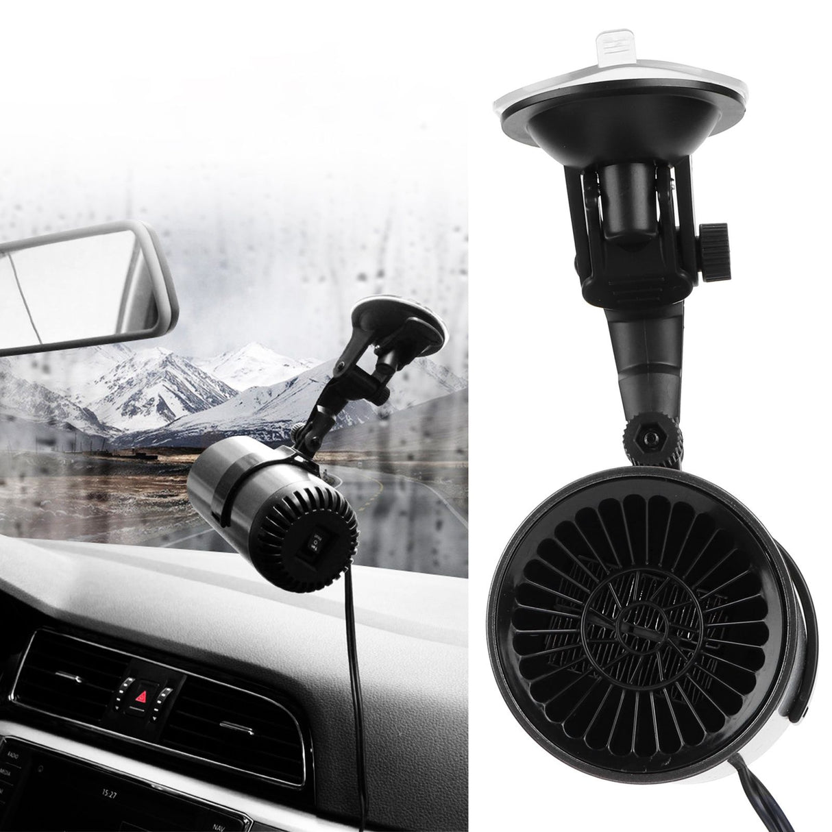 150W Portable 2 in 1 Auto Cooling Heating Fan Heater Car Defroster 12V Car Cigarette Lighter