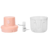 250ml Pink Electric Meat Grinder Food Chopper Mini Kitchen Shredder USB Charging - 45-Degree Angle