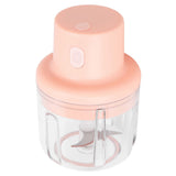 250ml Pink Electric Meat Grinder Food Chopper Mini Kitchen Shredder USB Charging